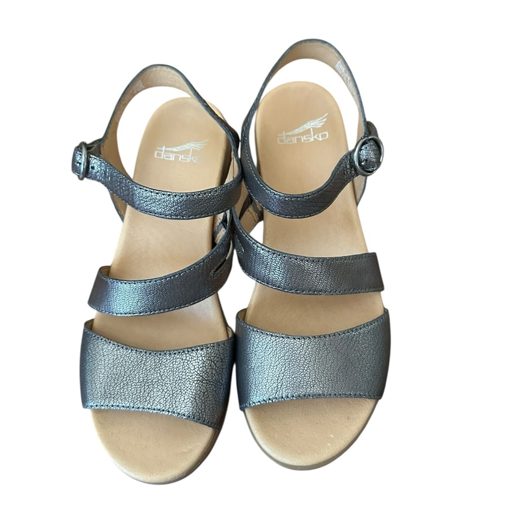 DANSKO Tansy casual sandal in Metallic Leather  Gunmetal size 38/7.5 Comfort EUC